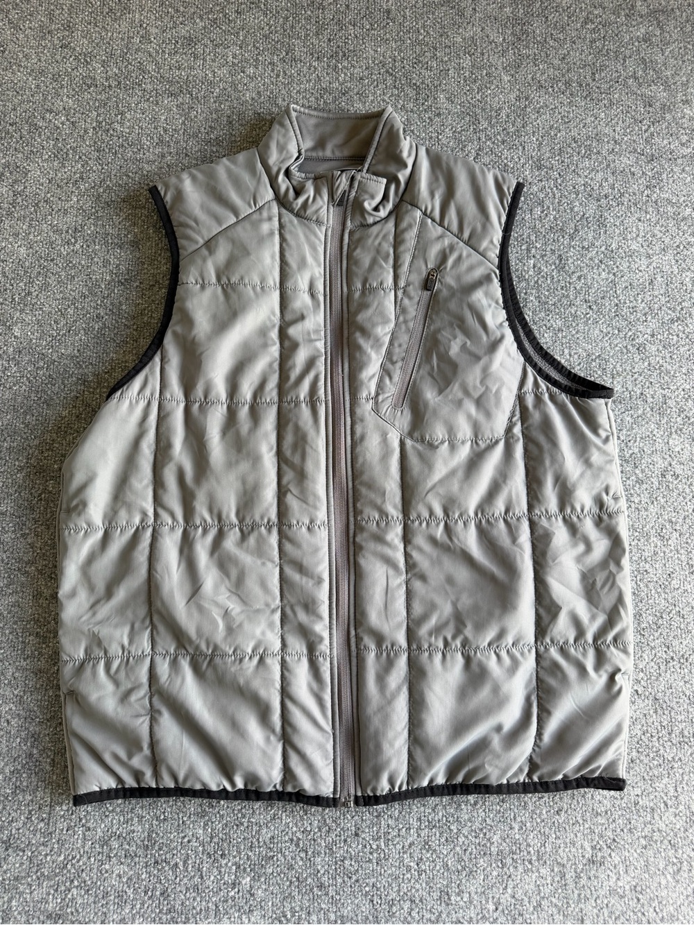 Men's Unisex Quilted Gray Sleeveless Vest PGA Tour Small‎ Golf Athletic Preppy